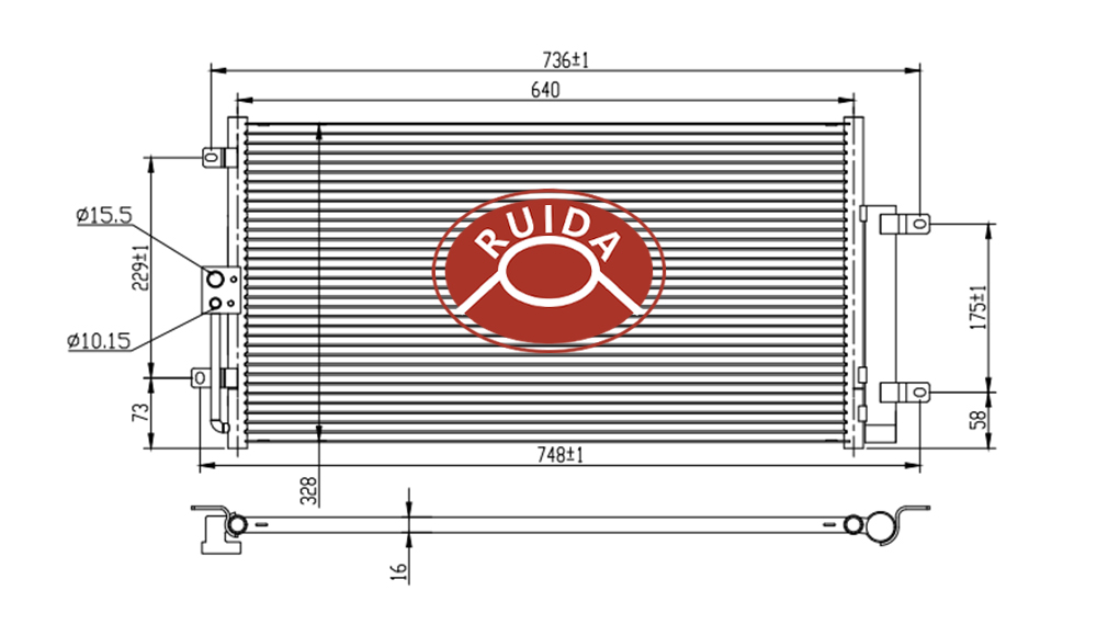 F018105010 chery condenser drawing